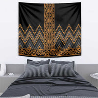 Gold Aotearoa Mangopare Kowhaiwhai and Niho Taniwha Tapestry Maori New Zealand