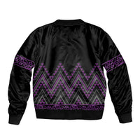 Purple Aotearoa Mangopare Kowhaiwhai and Niho Taniwha Bomber Jacket Maori New Zealand LT14 - Polynesian Pride