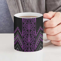 Purple Aotearoa Mangopare Kowhaiwhai Niho Taniwha Ceramic Mug Maori New Zealand - Polynesian Pride