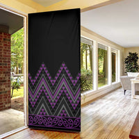Purple Aotearoa Mangopare Kowhaiwhai Niho Taniwha Door Cover Maori New Zealand - Polynesian Pride