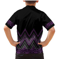 Purple Aotearoa Mangopare Kowhaiwhai and Niho Taniwha Family Matching Mermaid Dress and Hawaiian Shirt Maori New Zealand LT14 - Polynesian Pride