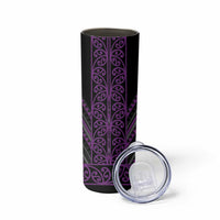 Purple Aotearoa Mangopare Kowhaiwhai and Niho Taniwha Skinny Tumbler Maori New Zealand LT14 - Polynesian Pride