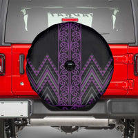 Purple Aotearoa Mangopare Kowhaiwhai and Niho Taniwha Spare Tire Cover Maori New Zealand