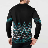 Paua Shell Aotearoa Mangopare Kowhaiwhai and Niho Taniwha Button Sweatshirt Maori New Zealand LT14 - Polynesian Pride