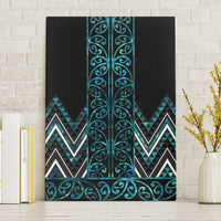 Paua Shell Aotearoa Mangopare Kowhaiwhai and Niho Taniwha Canvas Wall Art Maori New Zealand