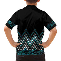 Paua Shell Aotearoa Mangopare Kowhaiwhai and Niho Taniwha Family Matching Short Sleeve Bodycon Dress and Hawaiian Shirt Maori New Zealand LT14 - Polynesian Pride