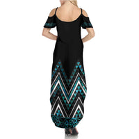 Paua Shell Aotearoa Mangopare Kowhaiwhai and Niho Taniwha Family Matching Summer Maxi Dress and Hawaiian Shirt Maori New Zealand LT14 - Polynesian Pride