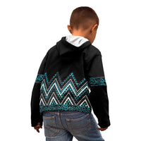 Paua Shell Aotearoa Mangopare Kowhaiwhai and Niho Taniwha Kid Hoodie Maori New Zealand