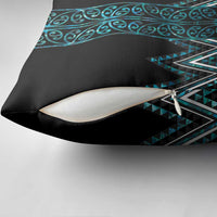 Paua Shell Aotearoa Mangopare Kowhaiwhai Niho Taniwha Pillow Cover Maori New Zealand LT14 - Polynesian Pride