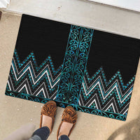 Paua Shell Aotearoa Mangopare Kowhaiwhai and Niho Taniwha Rubber Doormat Maori New Zealand LT14 - Polynesian Pride