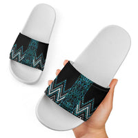 Paua Shell Aotearoa Mangopare Kowhaiwhai Niho Taniwha Slide Sandals Maori New Zealand - Polynesian Pride