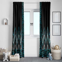Paua Shell Aotearoa Mangopare Kowhaiwhai and Niho Taniwha Window Curtain Maori New Zealand