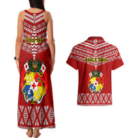 Tonga Rugby Couples Matching Tank Maxi Dress and Hawaiian Shirt 2023 World Cup Tongan Kupesi Ngatu Pattern LT14 - Polynesian Pride