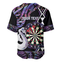 Personalised New Zealand Darts Baseball Jersey Ngutukaka Manaia Taniko Luxury Purple - Polynesian Pride
