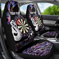 Personalised New Zealand Darts Car Seat Cover Ngutukaka Manaia Taniko Luxury Purple LT14 - Polynesian Pride