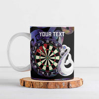 Personalised New Zealand Darts Ceramic Mug Ngutukaka Manaia Taniko Luxury Purple - Polynesian Pride
