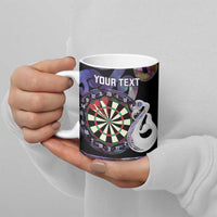 Personalised New Zealand Darts Ceramic Mug Ngutukaka Manaia Taniko Luxury Purple - Polynesian Pride