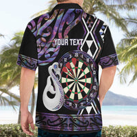 Personalised New Zealand Darts Hawaiian Shirt Ngutukaka Manaia Taniko Luxury Purple - Polynesian Pride