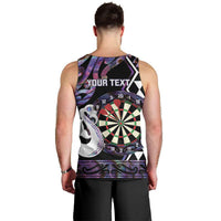 Personalised New Zealand Darts Men Tank Top Ngutukaka Manaia Taniko Luxury Purple LT14 - Polynesian Pride