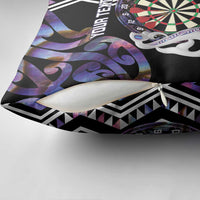 Personalised New Zealand Darts Pillow Cover Ngutukaka Manaia Taniko Luxury Purple - Polynesian Pride