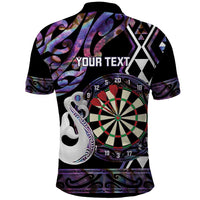 Personalised New Zealand Darts Polo Shirt Ngutukaka Manaia Taniko Luxury Purple - Polynesian Pride