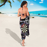 Personalised New Zealand Darts Sarong Ngutukaka Manaia Taniko Luxury Purple - Polynesian Pride