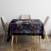 Personalised New Zealand Darts Tablecloth Ngutukaka Manaia Taniko Luxury Purple - Polynesian Pride