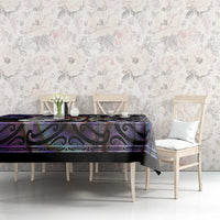 Personalised New Zealand Darts Tablecloth Ngutukaka Manaia Taniko Luxury Purple - Polynesian Pride