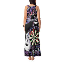 Personalised New Zealand Darts Tank Maxi Dress Ngutukaka Manaia Taniko Luxury Purple - Polynesian Pride