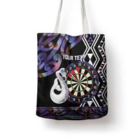 Personalised New Zealand Darts Tote Bag Ngutukaka Manaia Taniko Luxury Purple - Polynesian Pride