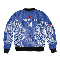 Custom Manu Samoa Rugby 2024 Bomber Jacket Go Champions Samoan Tattoo