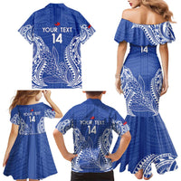 Custom Manu Samoa Rugby 2024 Family Matching Mermaid Dress and Hawaiian Shirt Go Champions Samoan Tattoo