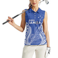 Custom Manu Samoa Rugby 2024 Women Sleeveless Polo Shirt Go Champions Samoan Tattoo LT14 - Polynesian Pride