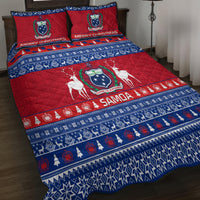 Personalised Samoa Christmas Quilt Bed Set Samoan Coat Of Arms Manuia Le Kirisimas LT14 - Polynesian Pride
