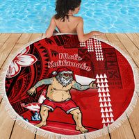 Personalised Hawaii Christmas Beach Blanket Mele Kalikimaka Surfing Santa Claus LT14 - Wonder Print Shop