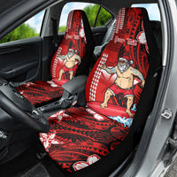 Personalised Hawaii Christmas Car Seat Cover Mele Kalikimaka Surfing Santa Claus LT14 - Polynesian Pride