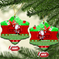 Personalised Hawaii Christmas Ceramic Ornament Mele Kalikimaka Hawaiian Santa Tropical Vibes LT14 - Polynesian Pride