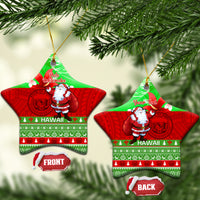 Personalised Hawaii Christmas Ceramic Ornament Mele Kalikimaka Hawaiian Santa Tropical Vibes LT14 - Polynesian Pride
