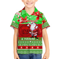 Personalised Hawaii Christmas Kid Hawaiian Shirt Mele Kalikimaka Hawaiian Santa Tropical Vibes LT14 Kid Red - Polynesian Pride