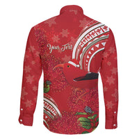 Personalized Mele Kalikimaka Hawaii Family Matching Summer Maxi Dress and Hawaiian Shirt I'iwi Bird With Ohia Lehua - Red Color LT14 - Polynesian Pride