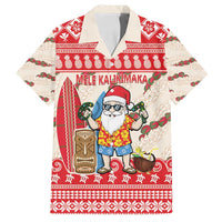 Hawaii Christmas Six Seven Family Matching Summer Maxi Dress and Hawaiian Shirt Mele Kalikimaka Funny Santa 67 Gen Alpha Slang LT14 Dad's Shirt - Short Sleeve Red - Polynesian Pride