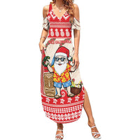 Hawaii Christmas Six Seven Family Matching Summer Maxi Dress and Hawaiian Shirt Mele Kalikimaka Funny Santa 67 Gen Alpha Slang - Polynesian Pride