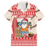 Hawaii Christmas Six Seven Family Matching Tank Maxi Dress and Hawaiian Shirt Mele Kalikimaka Funny Santa 67 Gen Alpha Slang LT14 Dad's Shirt - Short Sleeve Red - Polynesian Pride