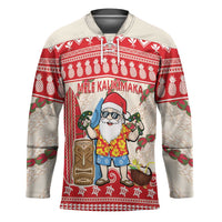 Hawaii Christmas Six Seven Hockey Jersey Mele Kalikimaka Funny Santa 67 Gen Alpha Slang LT14 Unisex Red - Polynesian Pride