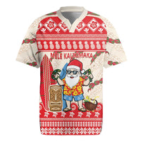 Hawaii Christmas Six Seven Rugby Jersey Mele Kalikimaka Funny Santa 67 Gen Alpha Slang LT14 Red - Polynesian Pride