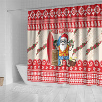 Hawaii Christmas Six Seven Shower Curtain Mele Kalikimaka Funny Santa 67 Gen Alpha Slang - Polynesian Pride