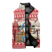 Hawaii Christmas Six Seven Sleeveless Puffer Jacket Mele Kalikimaka Funny Santa 67 Gen Alpha Slang - Polynesian Pride
