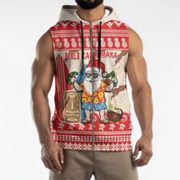 Hawaii Christmas Six Seven Sleeveless Zip Hoodie Mele Kalikimaka Funny Santa 67 Gen Alpha Slang LT14 - Polynesian Pride