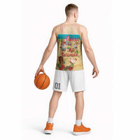 Aloha Hawaii Mele Kalikimaka Basketball Jersey Beachy Funny Santa Hawaiian Lei - Polynesian Pride