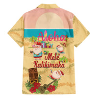 Aloha Hawaii Mele Kalikimaka Family Matching Off The Shoulder Long Sleeve Dress and Hawaiian Shirt Beachy Funny Santa Hawaiian Lei - Polynesian Pride